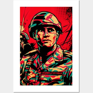 Retro soldier pop art Posters and Art